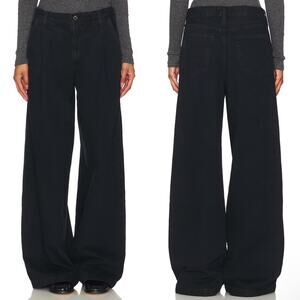 NWT Agolde Ellis Wide Leg Jeans in Crushed Black Size 24